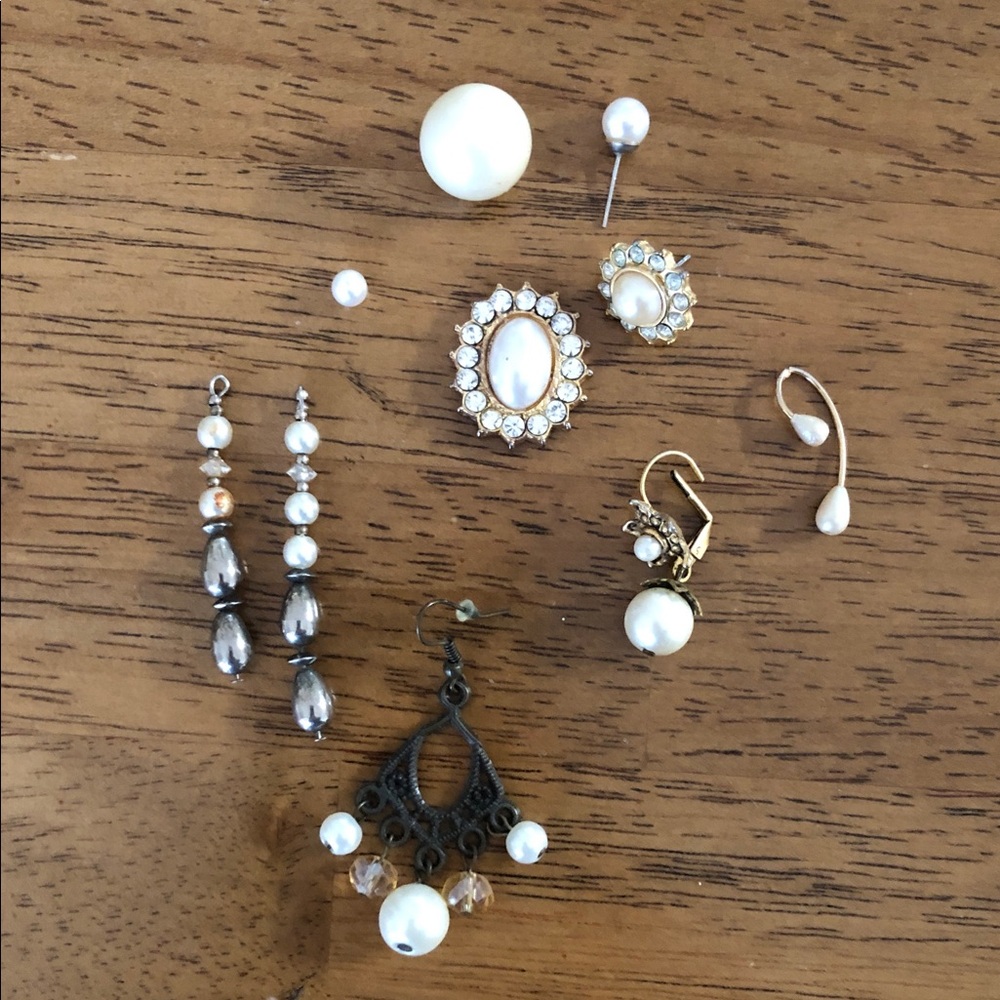 Costume Pearl and Gold Women's Earrings Jewelry